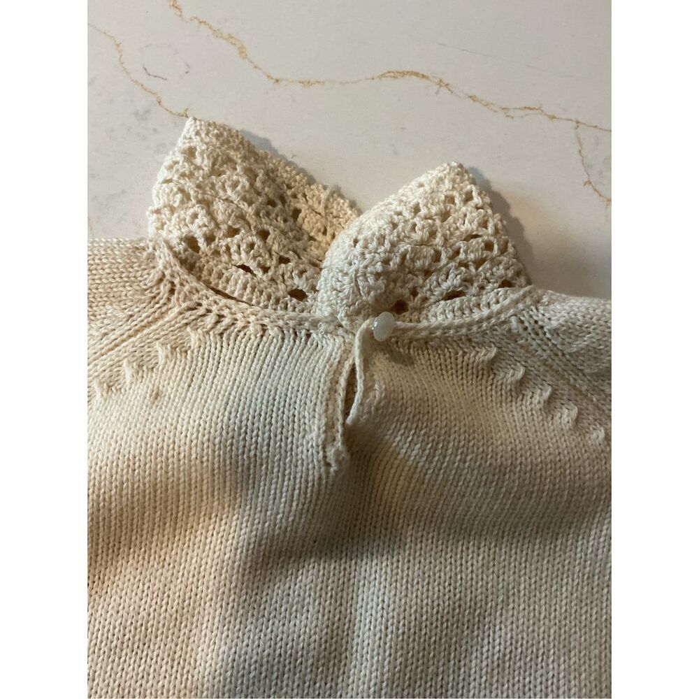 Susan Bristol Vintage Lambswool Embroidered Sweater Sz 40 Removal Collar - Picture 8 of 8